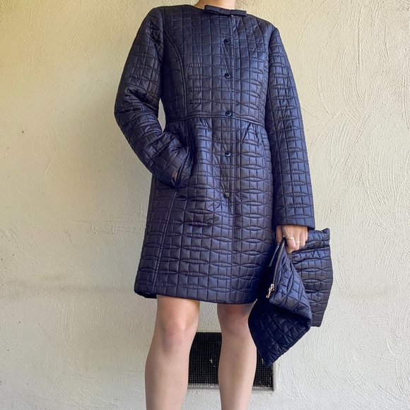 NWT Kate Spade Quilted Coat + clutch set